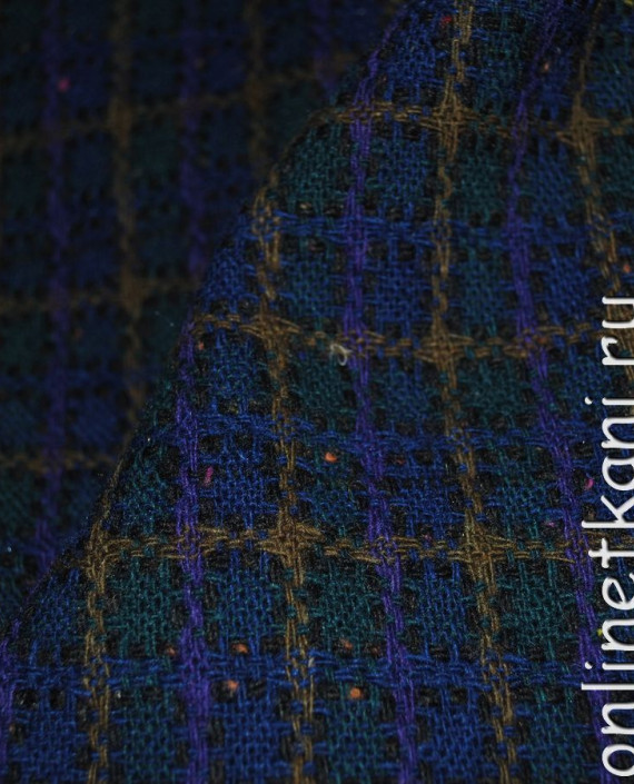 Ткань шерсть "Синяя мечта" 0037 цвет синий в клетку картинка 2