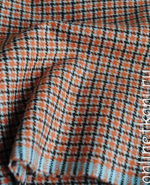 Ткань шерсть "Рыжая лапка" 0038 цвет оранжевый гусиная лапка картинка 2
