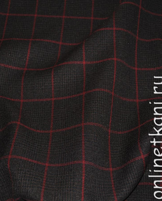 Ткань шерсть "Черное и красное" 0050 цвет черный картинка 2