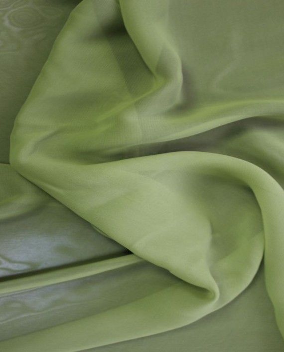 Ткань Шифон "Травяной" 00007 цвет зеленый картинка