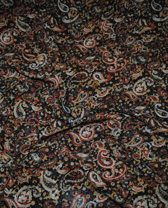 Ткань Штапель "Огурцы" 028 цвет разноцветный абстрактный картинка 2