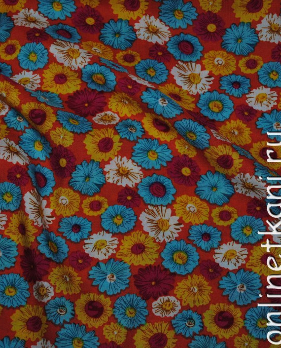 Ткань Штапель "Цветочная композиция" 047 цвет разноцветный цветочный картинка