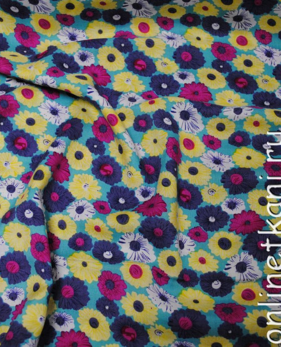 Ткань Штапель "Цветочное поле" 052 цвет разноцветный цветочный картинка