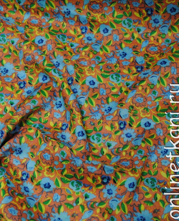 Ткань Штапель "Цветение" 056 цвет разноцветный абстрактный картинка