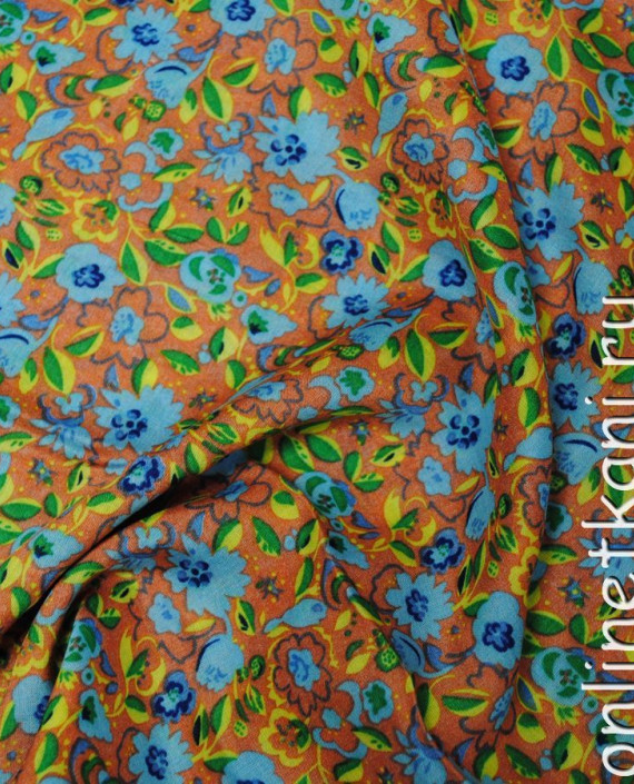 Ткань Штапель "Цветение" 056 цвет разноцветный абстрактный картинка 1