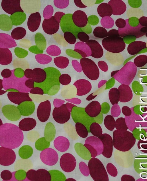 Ткань Штапель "Цветные пузыри" 057 цвет разноцветный геометрический картинка 1