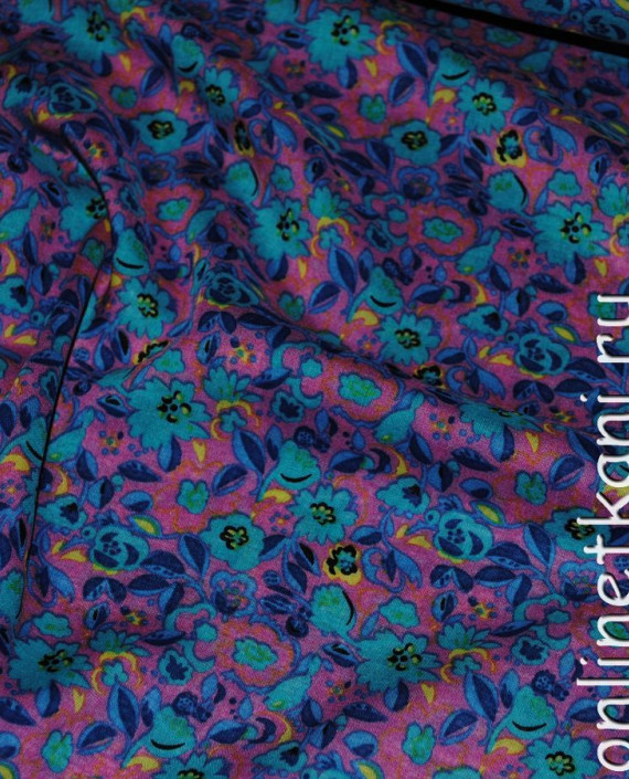 Ткань Штапель "Вечернее цветение" 058 цвет разноцветный цветочный картинка 1