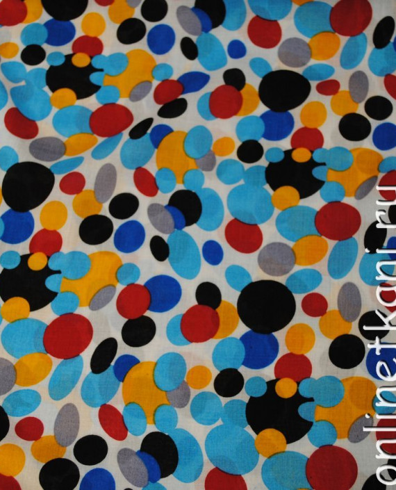 Ткань Штапель "Цветные пузыри-2" 059 цвет разноцветный геометрический картинка