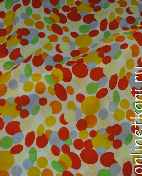 Ткань Штапель "Цветные пузыри-4" 064 цвет разноцветный геометрический картинка 1