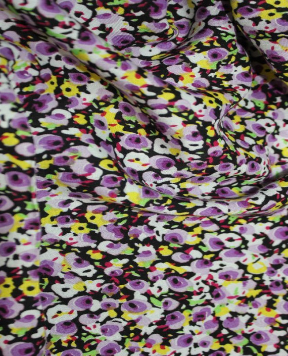 Ткань Штапель "Поле" 005 цвет разноцветный цветочный картинка 2