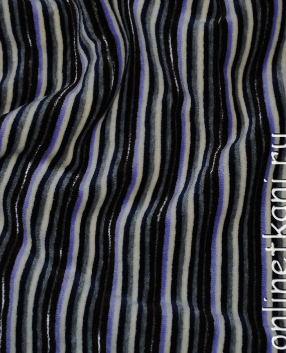Ткань трикотаж (махра) "Узкая полоска" 0028 цвет разноцветный полоска картинка