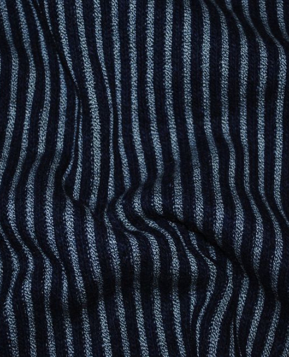 Ткань Трикотаж "Черно-Серая полоска" 0002 цвет синий в полоску картинка