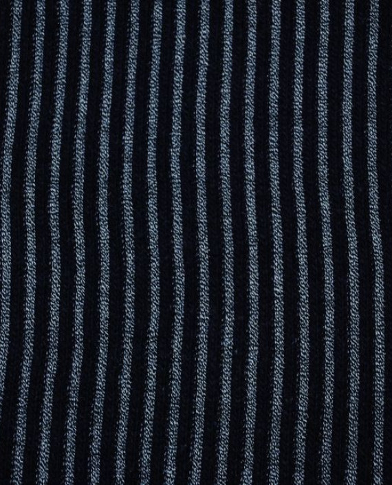 Ткань Трикотаж "Черно-Серая полоска" 0002 цвет синий в полоску картинка 1