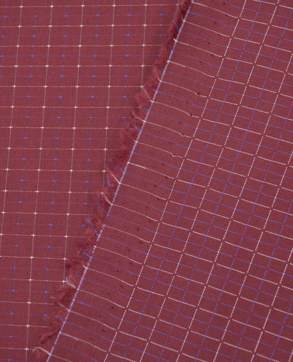 Хлопок рубашечный 3172 цвет бордовый клетка картинка 2