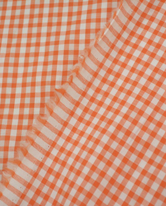 Хлопок рубашечный 3173 цвет оранжевый клетка картинка 2