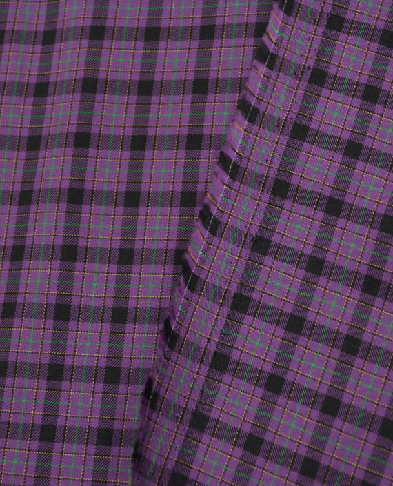 Хлопок рубашечный 3183 цвет фиолетовый клетка картинка 2