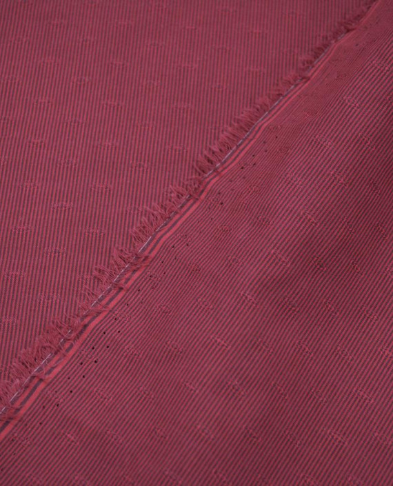 Хлопок рубашечный 3211 цвет бордовый полоска картинка 2